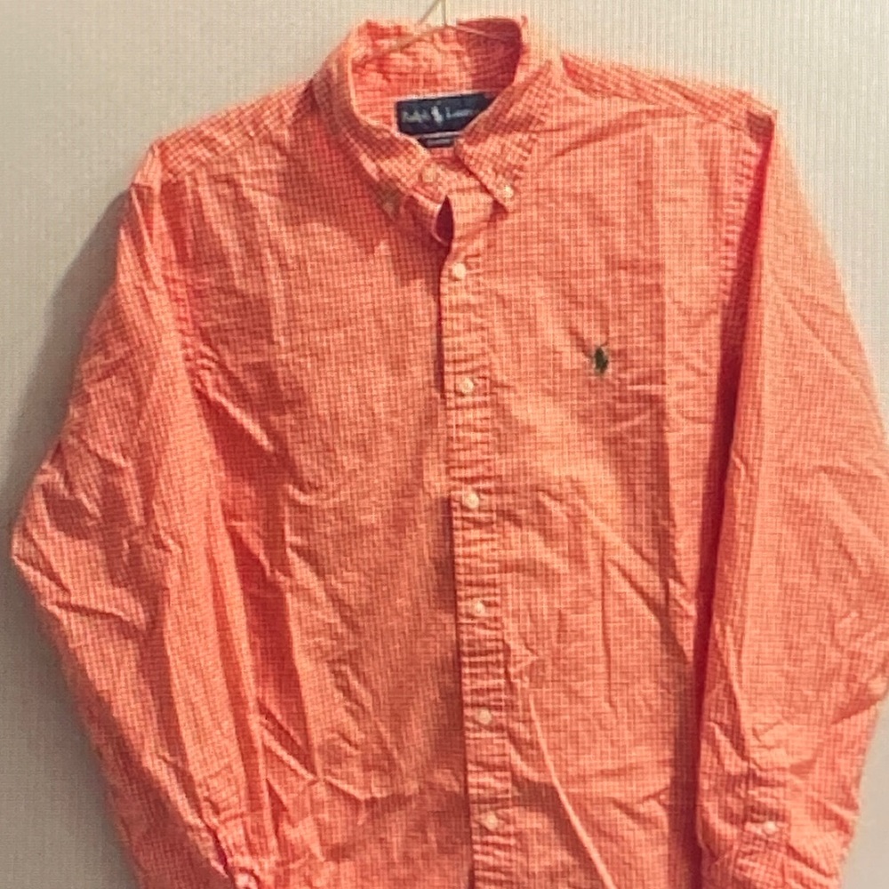 Ralph Lauren Men's Vibrant Orange Check Shirt